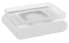 Saippua-alusta FLORI, matta valkoinen/matta lasi