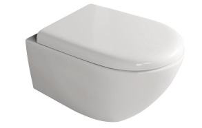 WC-istuin Kerasan Aquatech Rimless, seinämalli, valkoinen