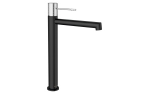 korkea pesuallashana Solaris, matta musta/kromi