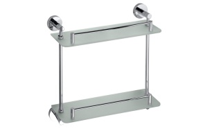 X-ROUND E Tupla Lasihylly 400mm, kromi (400x400x130 mm)