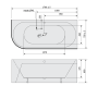 monoliitvann Viva R Asymmetric 170x75x60 cm, hall