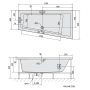 massaaživann  ANDRA R  170x90x45cm,  Attraction Hydro-Air,  kroom
