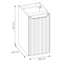alumine küljekapp Nova 30x39x57 cm, matt valge