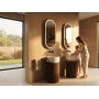 eraldiseisev valamu riiuliga OASIS 40x89x48cm,  valge/concrete Infinity