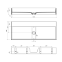 kivimassist valamu ilma segistiavata Cubis 100x40 cm, valge