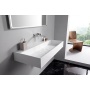 kivimassist valamu ilma segistiavata Cubis 100x40 cm, valge