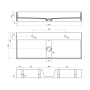 kivimassist valamu ilma 2 segistiavaga Cubis 100x40 cm, valge