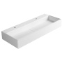 kivimassist valamu ilma 2 segistiavaga Cubis 100x40 cm, valge