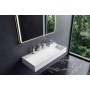 kivimassist valamu ilma 2 segistiavaga Cubis 100x40 cm, valge