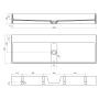kivimassist valamu ilma segistiavata Cubis 120x40 cm, valge
