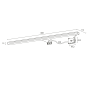 FELINA LED valgusti, 12W, 608x15x112mm, kroom