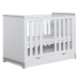 vauvansänky Mini, 120x60, sänkylaatikko ei kuulu hintaan, valkoinen+harmaa