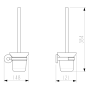 X-ROUND Seinale kinnitatav WC hari/hoidik, matt klaas, must (148x384x121 mm)
