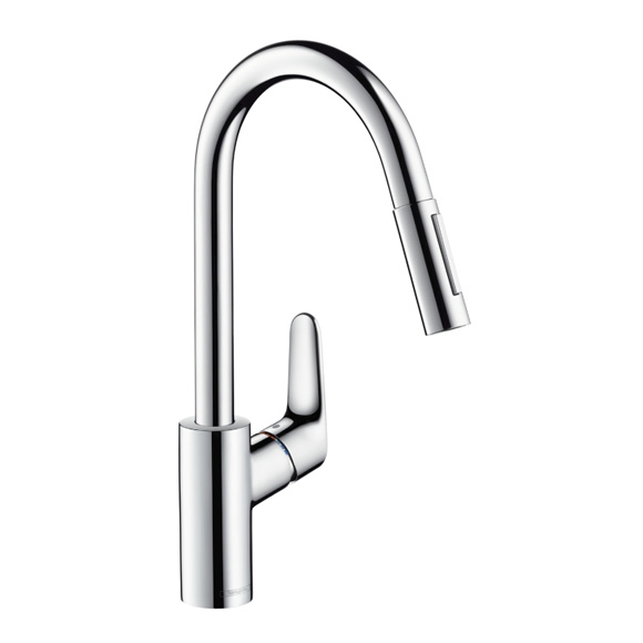 Hansgrohe Focus single lever kitchen mixer with pull-out spray chrome