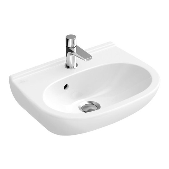 Villeroy & Boch O.novo hand washbasin compact white, with 1 tap hole, with overflow